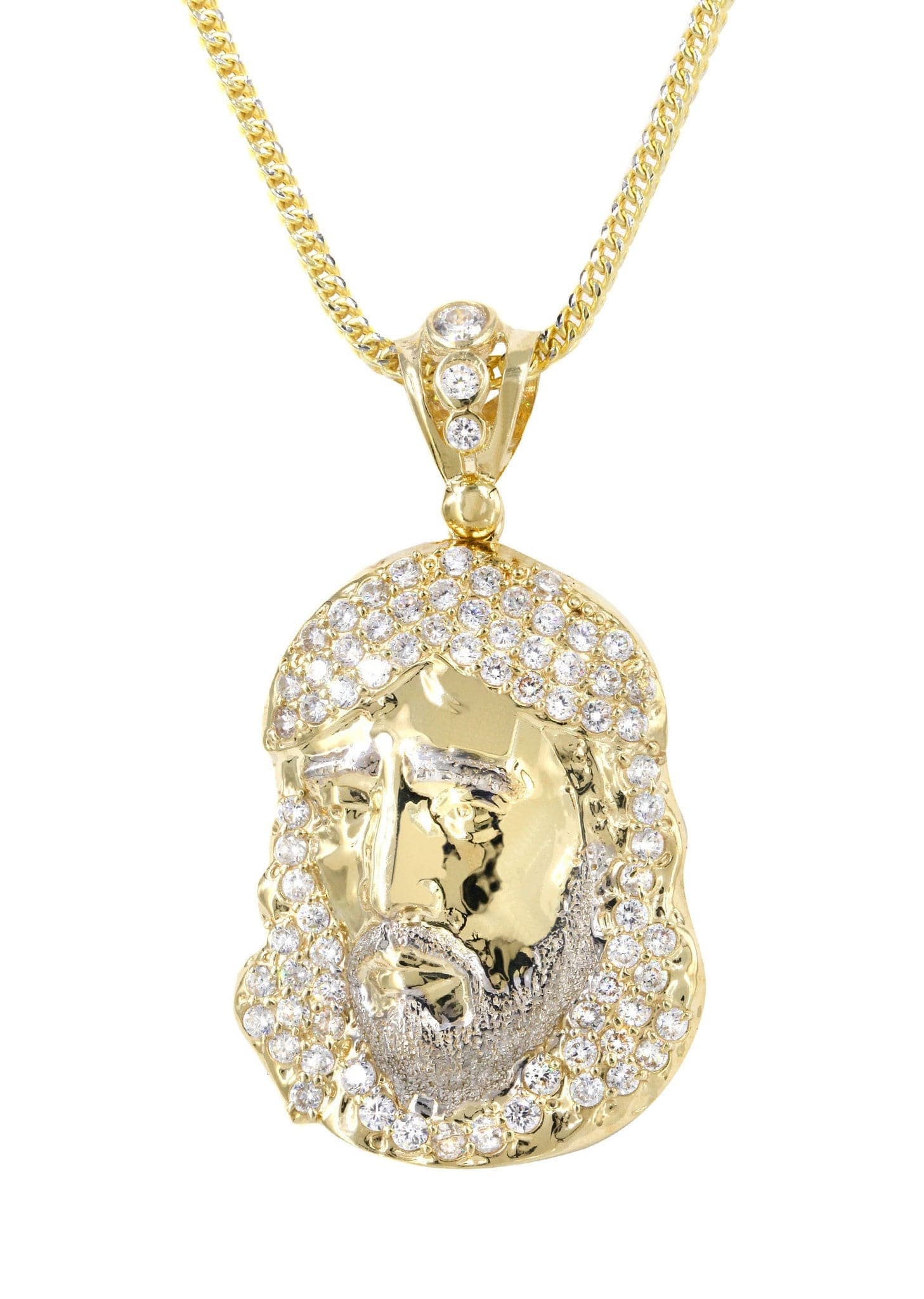 Yellow Jesus Chain 10K Yellow Gold Jesus Piece Chain | Appx. 18.7 Grams - Frost