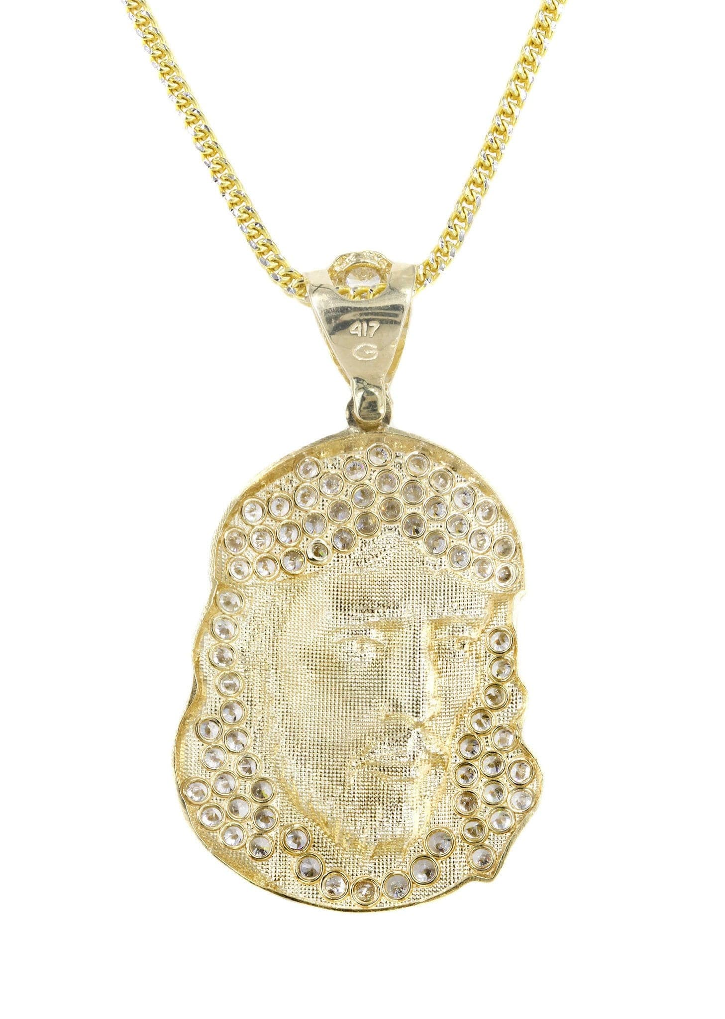 Yellow Jesus Chain 10K Yellow Gold Jesus Piece Chain | Appx. 18.7 Grams - Frost
