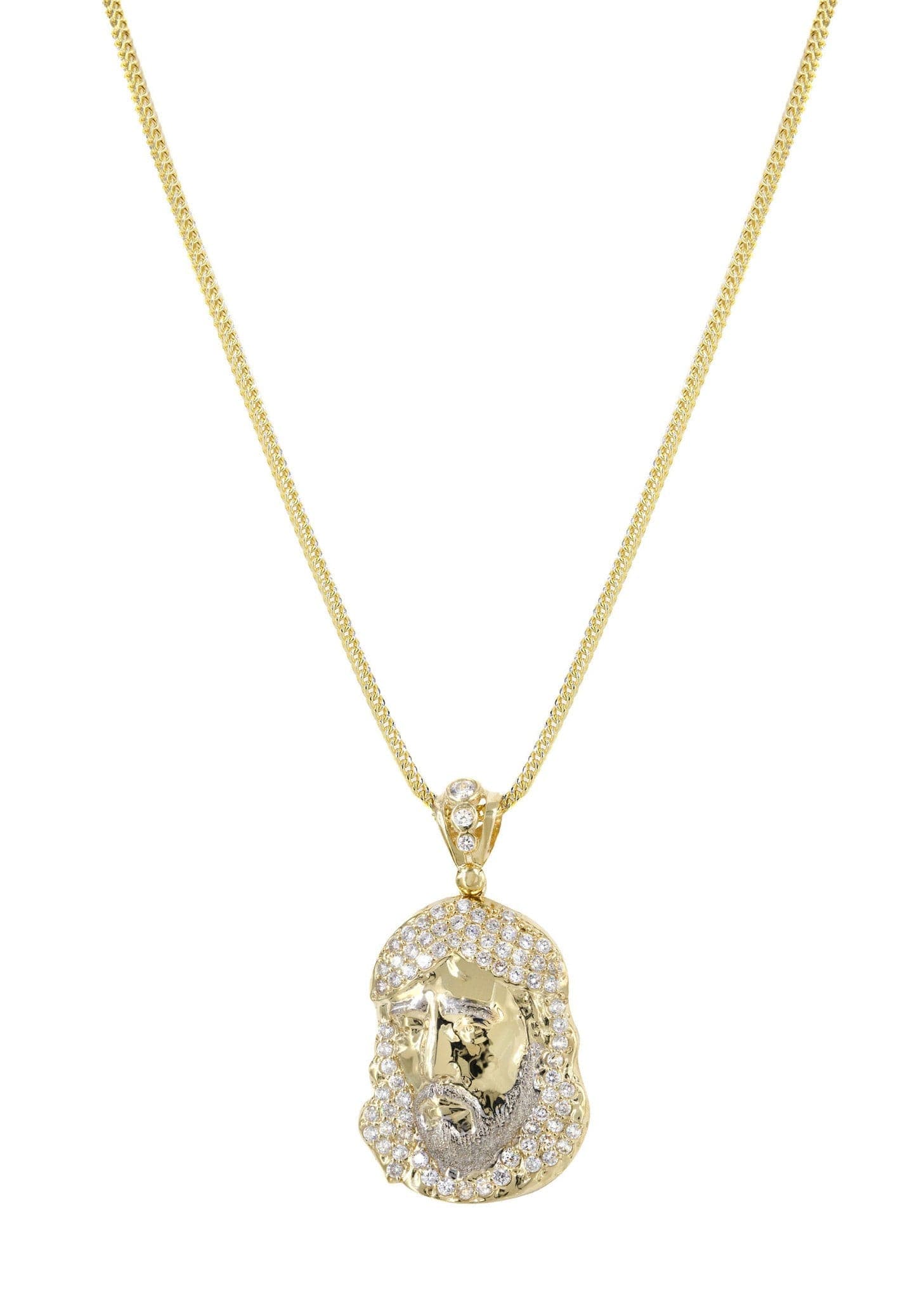 Yellow Jesus Chain 10K Yellow Gold Jesus Piece Chain | Appx. 18.7 Grams - Frost